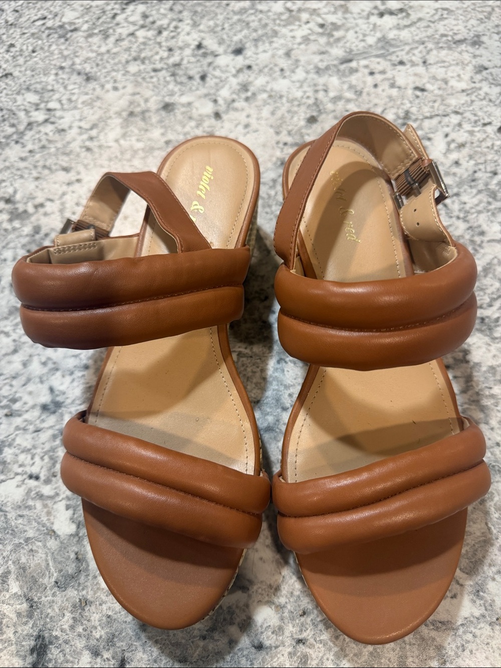 Women's Padded Double-Strap Tan Sandals - Cushioned Everyday Style
